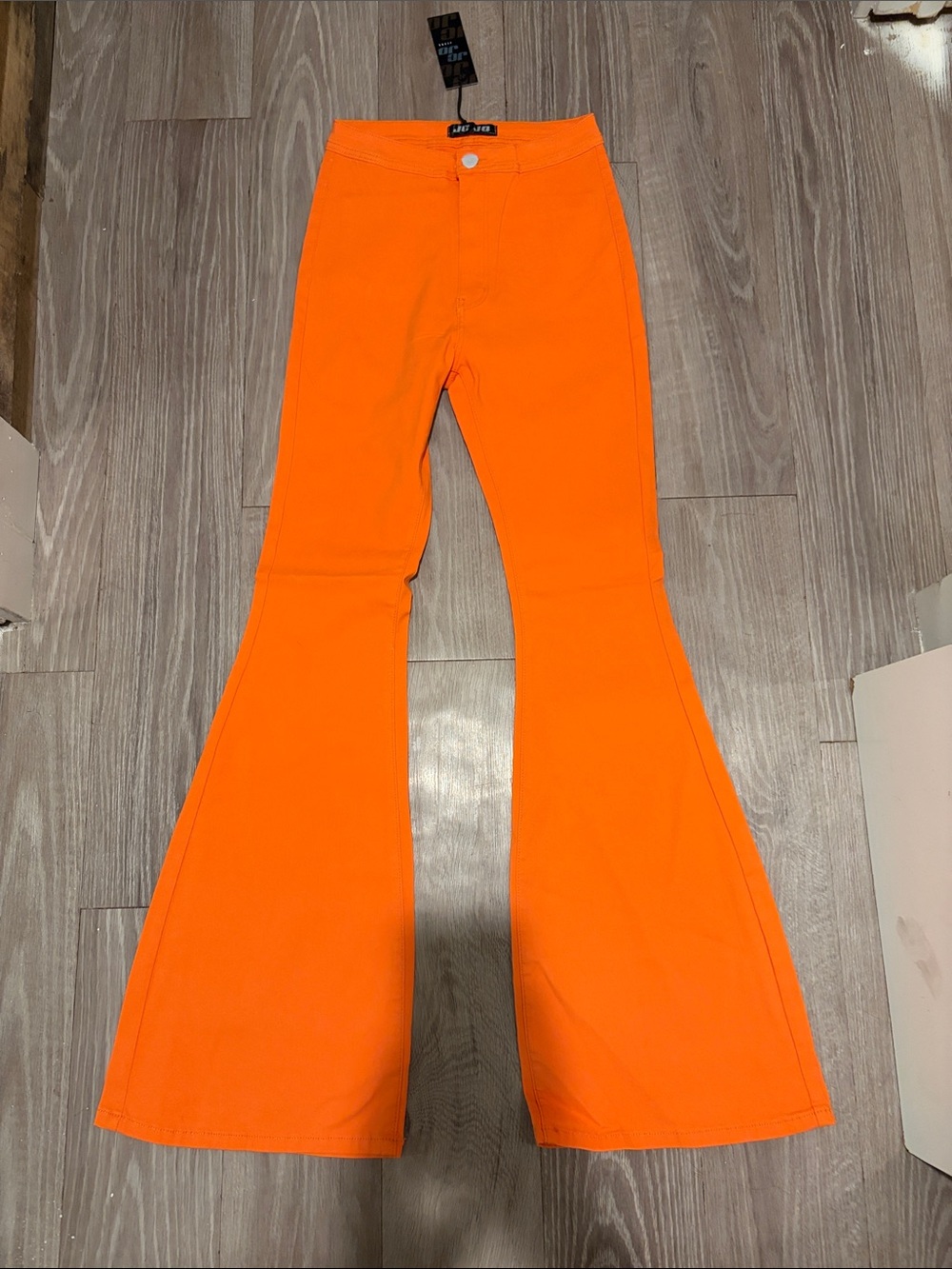 High-Waist Orange Flare Jeans - Women